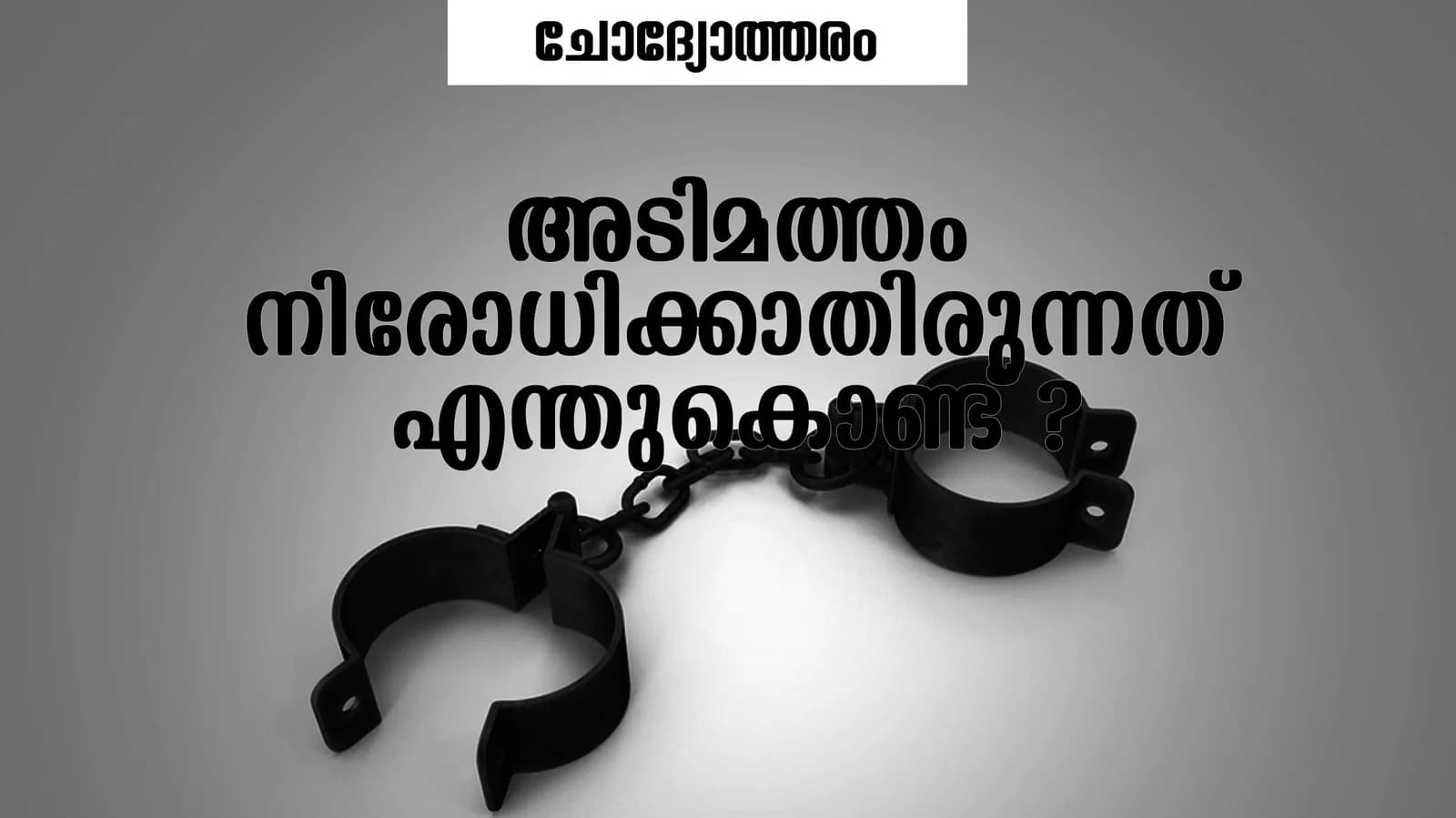 ഇസ്ലാം അടിമത്തം നിരോധിച്ചിട്ടില്ലെന്നാണ് ഞാൻ മനസ്സിലാക്കുന്നത്